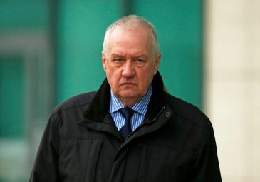 Former Chief Superintendent of South Yorkshire Police David Duckenfield leaves after giving evidence to the Hillsborough Inquest in Warrington